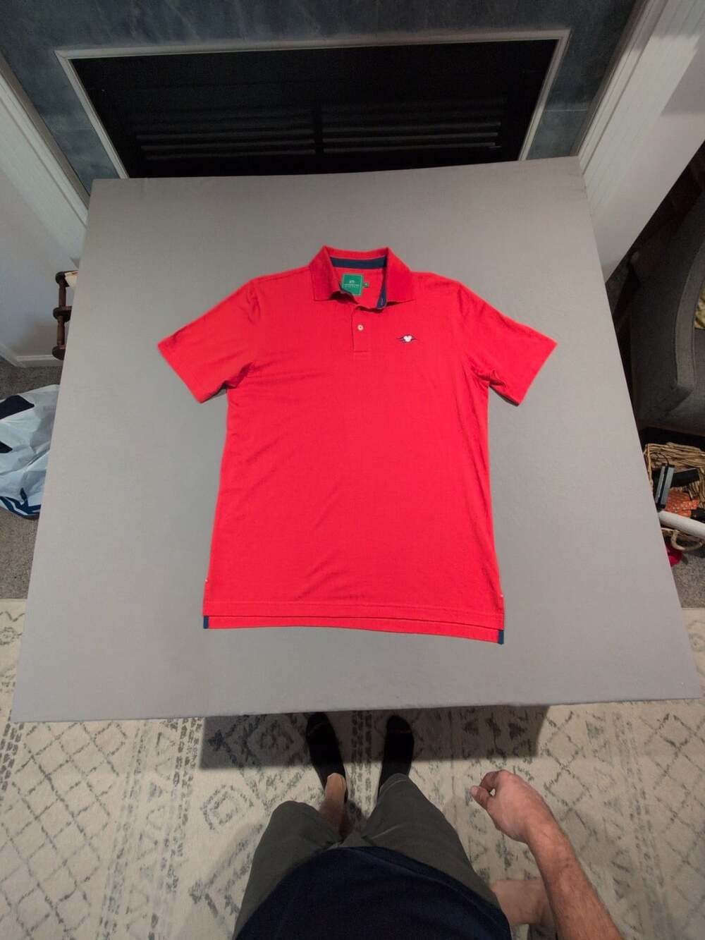 Southern Tide Club Men's Red Short Sleeve Polo Shirt Size M Disney Logo